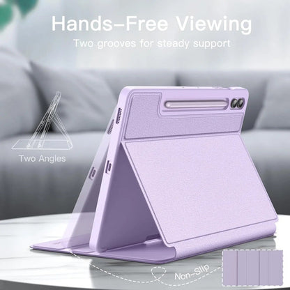 Funda Para Samsung Galaxy Tab S9 Fe+ 12.4' Con Soporte Lapiz Lavanda