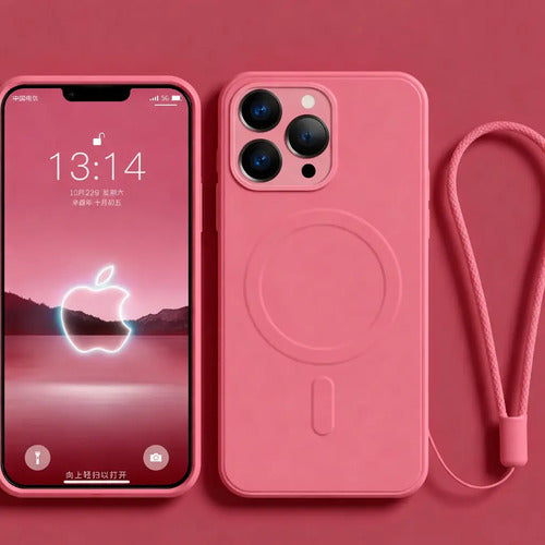 Funda De Silicona Para iPhone 17 Pro Con Correa Lila