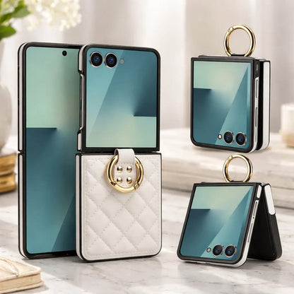 Funda Samsung Galaxy Z Flip 7 Con Anillo Blanco