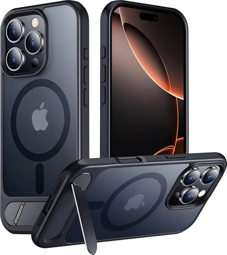 Funda Magnética Temdan Para iPhone 16 Pro Max Con Soporte Negro