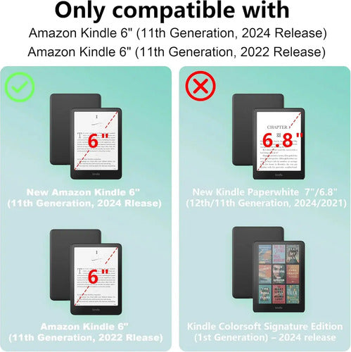 Funda Lainergie Para Kindle 6'' 11ª Gen, Cuero Pu, Soport...