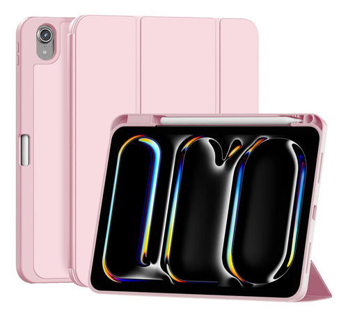 Funda Para iPad A16 / 11 Generacion Con Soporte Para Lápiz Rosa