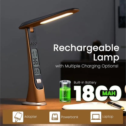 Lámpara De Mesa Recargable Plegable Wilit Led Negro Beige