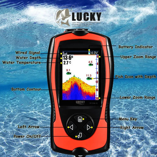 Localizador De Peces Recargable Y Portátil Con Pantalla Lcd