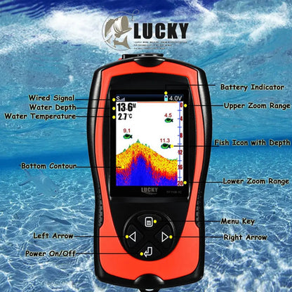 Localizador De Peces Recargable Y Portátil Con Pantalla Lcd