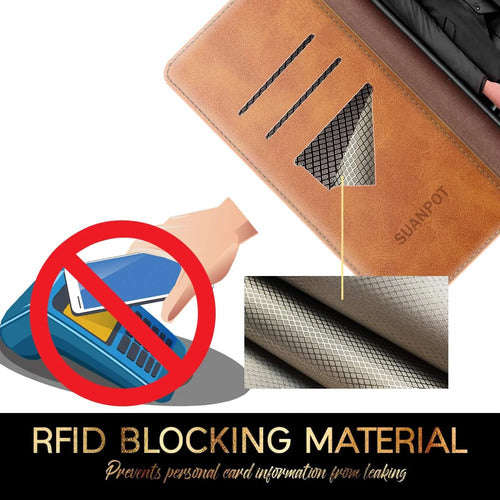 Funda Cartera De Cuero Para Samsung Galaxy S20 Ultra Marrón Claro