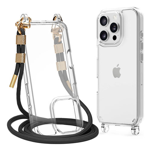 Funda iPhone Pro Con Correa Negro Solid