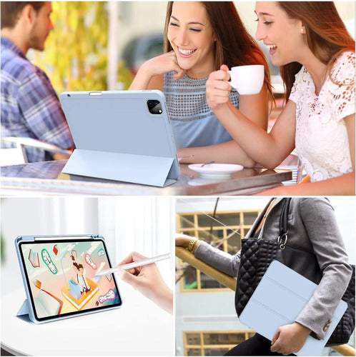 Funda Para iPad Pro 11'' Con Soporte Para Lápiz Azul Claro