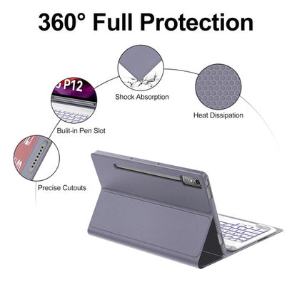 Funda Con Teclado Para Lenovo Tab P12 Lavanda