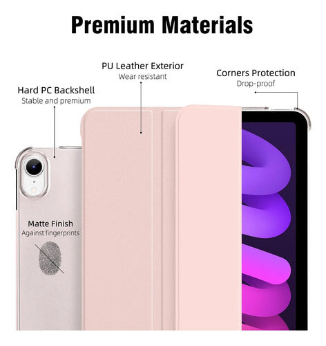Funda Para iPad Mini 6 Y A17 Pro Rosa