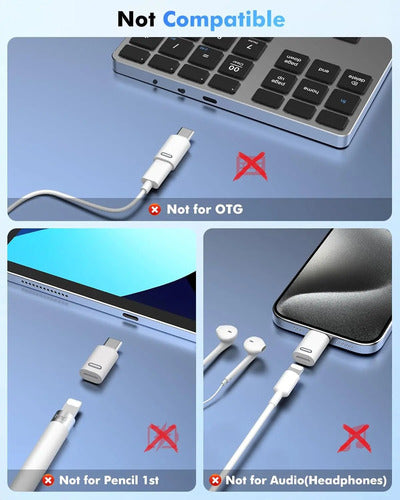 Adaptador Lightning A Usb C Para Para iPhone Y Galaxy Blanco