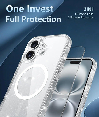 Funda Transparente Para iPhone 16 Plateado