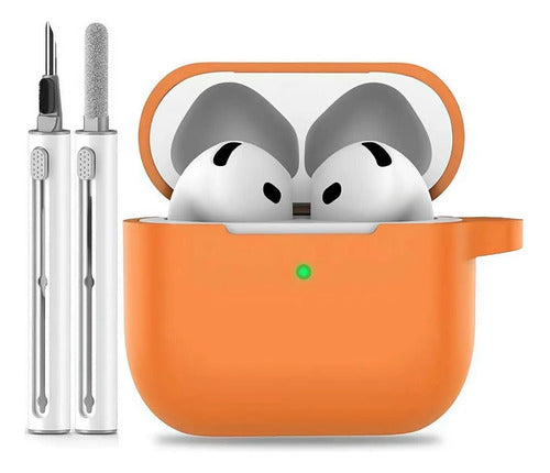 Funda De Silicona Para AirPods Pro 3 Con Kit Naranja