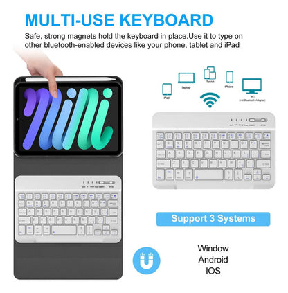 Funda Con Teclado Boriyuan Para iPad Mini Bluetooth Azul Marino