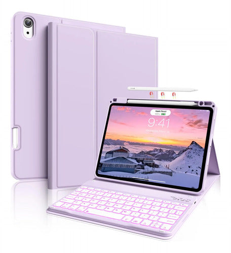Funda Con Teclado Para iPad Air Gen 11 Lila