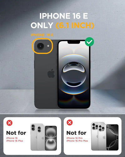 Funda Magnética Miracase Para iPhone 16e 6.1 , Negra Negro