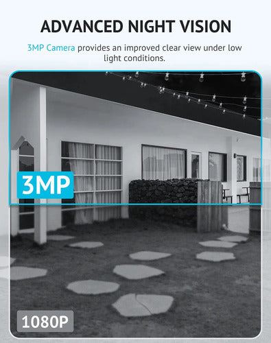 Set De 2 Cámaras De Seguridad Inalámbricas 2k 3mp Con Vis... Blanco