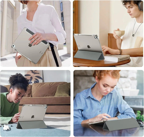 Funda Moko Para iPad Air Con Soporte Para Lápiz Gris