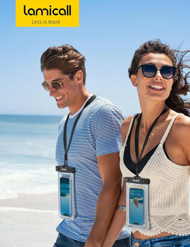 Funda Impermeable Lamicall Para Celulares Hasta 7  [2 Pack] Transparente