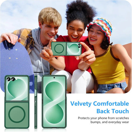 Funda Magnética Para Samsung Galaxy Z Flip 8 Verde Lima Liso