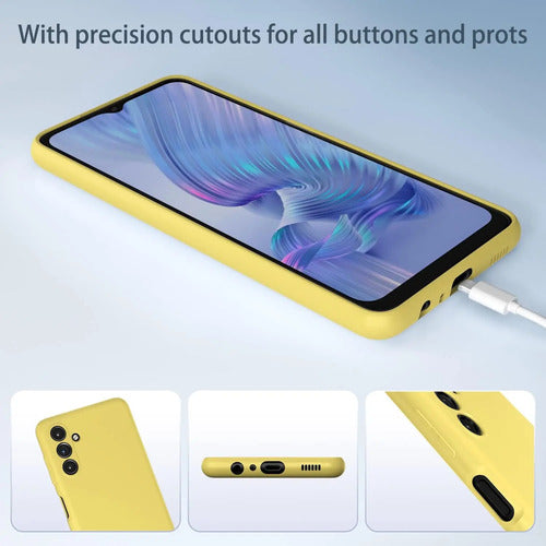 Funda Para Galaxy A13 5g, Silicona Líquida, Delgada, Suave Amarillo