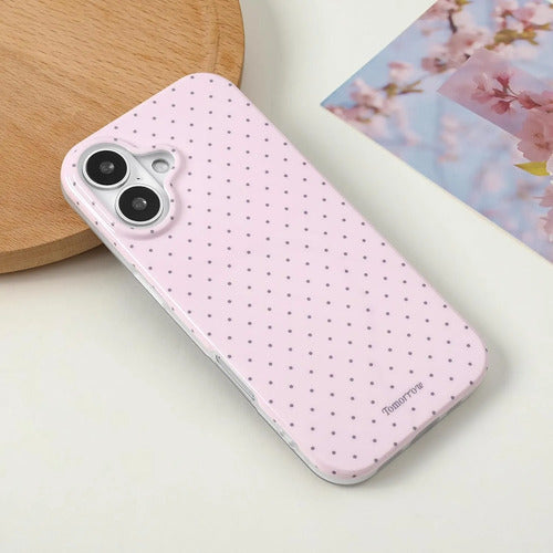 Funda iPhone 17 Estética Lunares Tpu Suave Rosa Lunares
