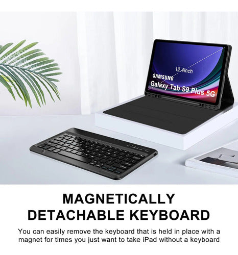 Funda Con Teclado Para Samsung Galaxy Tab S9/s10 Plus 12.4' Negro