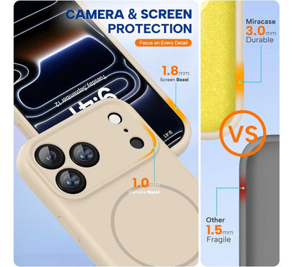 Funda Magnética Miracase Para Phone 17 Pro Beige