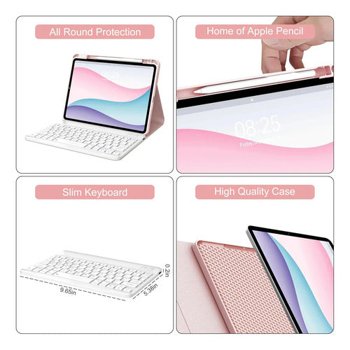 Funda Con Teclado Para iPad Pro 11 Rosa Claro