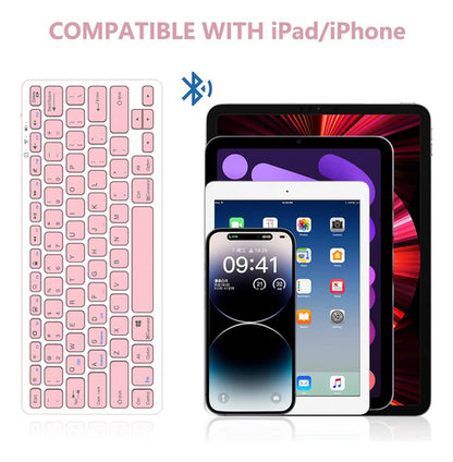 Teclado Bluetooth Taiyang Para iPad Y Dispositivos Bluetooth Rosa