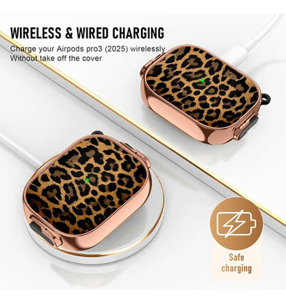 Estuche Para Apple AirPods Pro 3 (2025) Leopardo Dorado