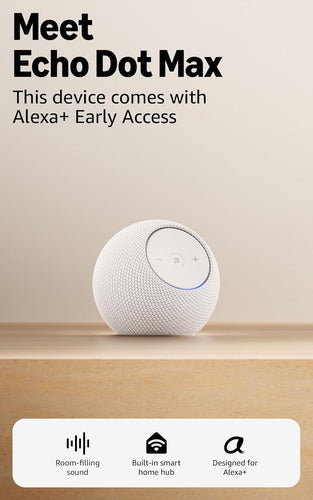 Amazon Echo Dot Max, Altavoz Alexa Con Sonido Envolvente Blanco