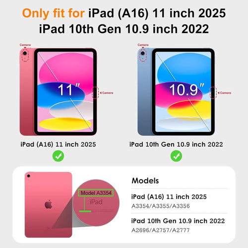 Funda Para iPad 11th Gen 11  2025 Y 10th Gen 10.9 Rosa Melocoton