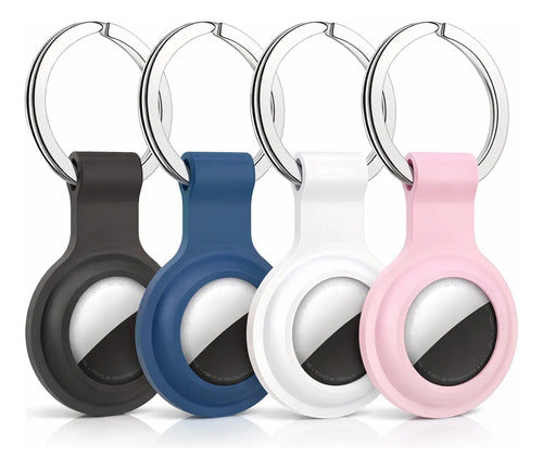 Funda Llavero Protector De Silicona Para Apple Airtags Negro | Blanco | Azul | Rosa