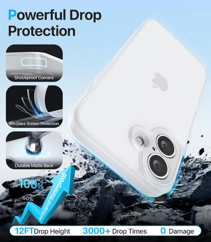 Funda Protectora Para iPhone 16, Antigolpes Blanco