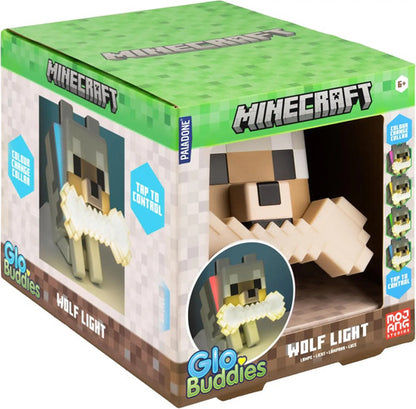 Lámpara Nocturna 3d Minecraft Wolf Globuddies De Paladone