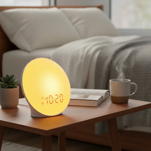 Despertador Infantil Con Luz De Amanecer Simulado Marca X Blanco