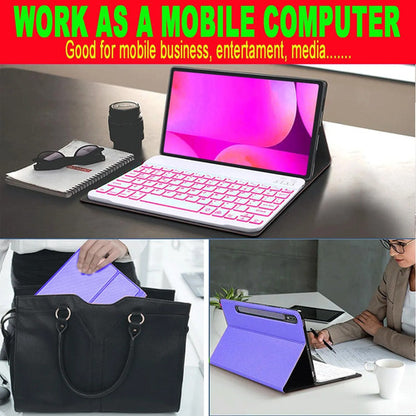 Funda Con Teclado Para Samsung Tab S10+/s9 Fe+/s9+/s8+/s7... Violeta