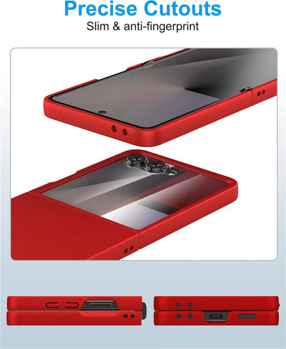 Funda Samsung Galaxy Z Flip 7, Protect De Pantalla Integrado Rojo