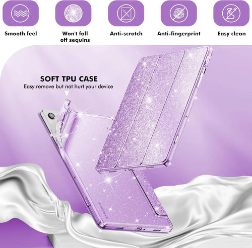 Funda Brillante Para Samsung Galaxy Tab A11 Plus/a9 Plus Violeta