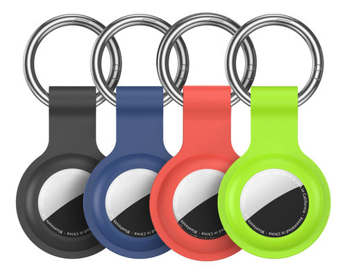 Juego De 4 Llaveros De Silicona Compatibles Con Apple Airtag Negro