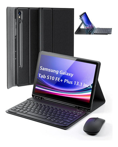 Funda Con Teclado Para Samsung Galaxy Tab S10 Fe+ Plus Negro