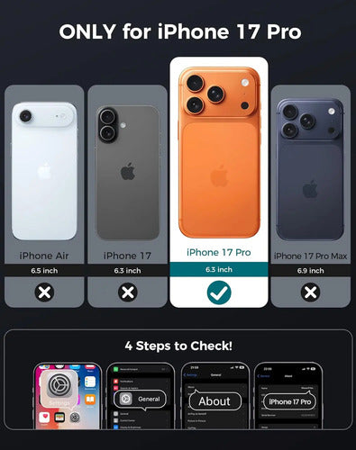 Funda Para iPhone 17 Pro Con Protector De Pantalla Naranja