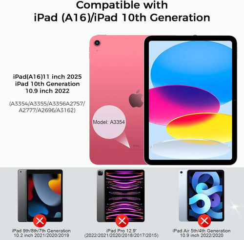 Funda Transparente Para iPad 11th/10th Gen 2025 Rosa Claro