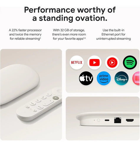 Google Tv Streamer 4k 32gb Control Por Voz Porcelain Blanco De Voz