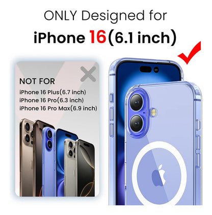 Set 3 En 1 Para iPhone 16, Funda Transparente Con Magsafe. Clear