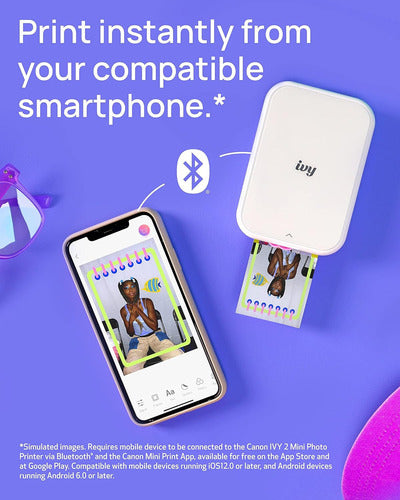 Impresora De Fotos Mini Canon Ivy 2, Compatible Con Ios Y... Blanco