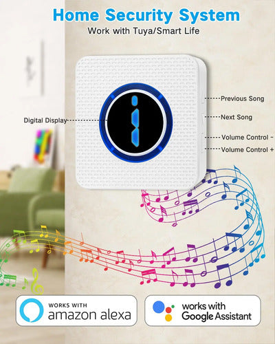 Alarma Inteligente Con Sensor De Movimiento Inalámbrico 2 Receptores Y 1 Sensor