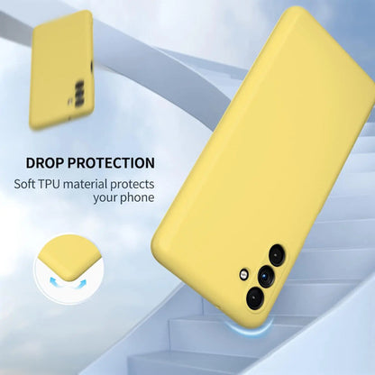 Funda Para Galaxy A13 5g, Silicona Líquida, Delgada, Suave Amarillo