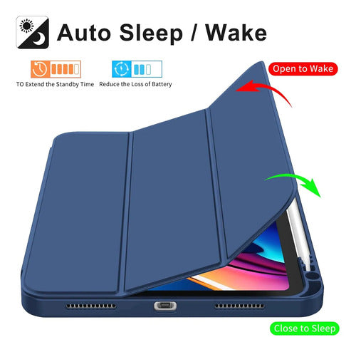 Funda Para iPad A16 / 11 Generacion Con Soporte Para Lápiz Azul Oscuro
